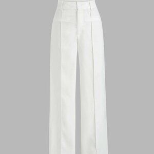 Cider Elegant Solid Stitch Straight Wide Leg Trousers Size XL NWT $ 32